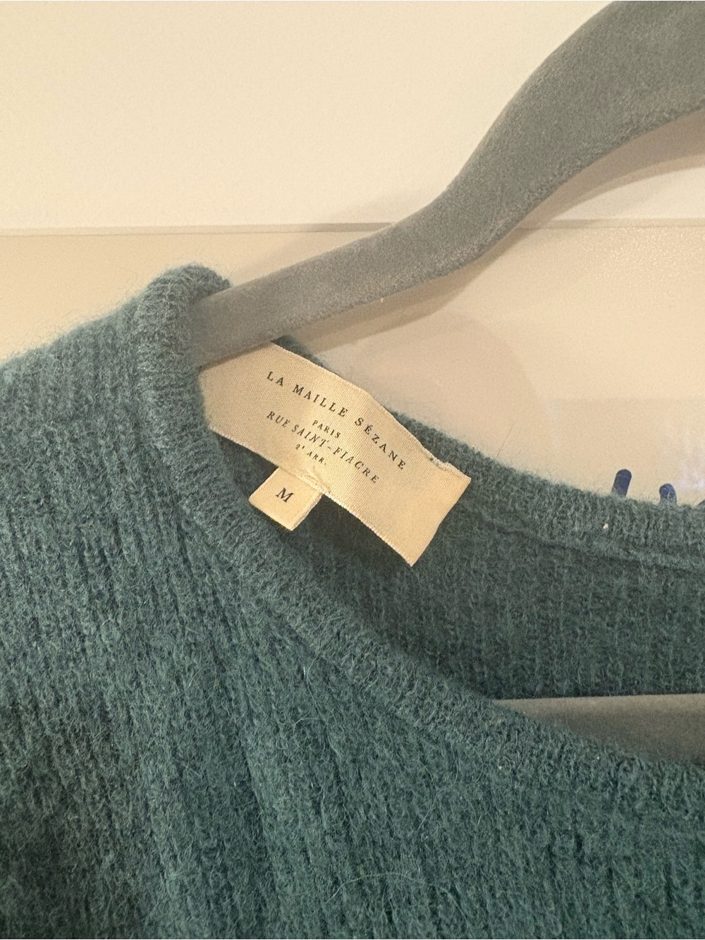Sezane Gaspard Cardigan in Sage Green/Blue - Size Medium - Picture 7 of 8